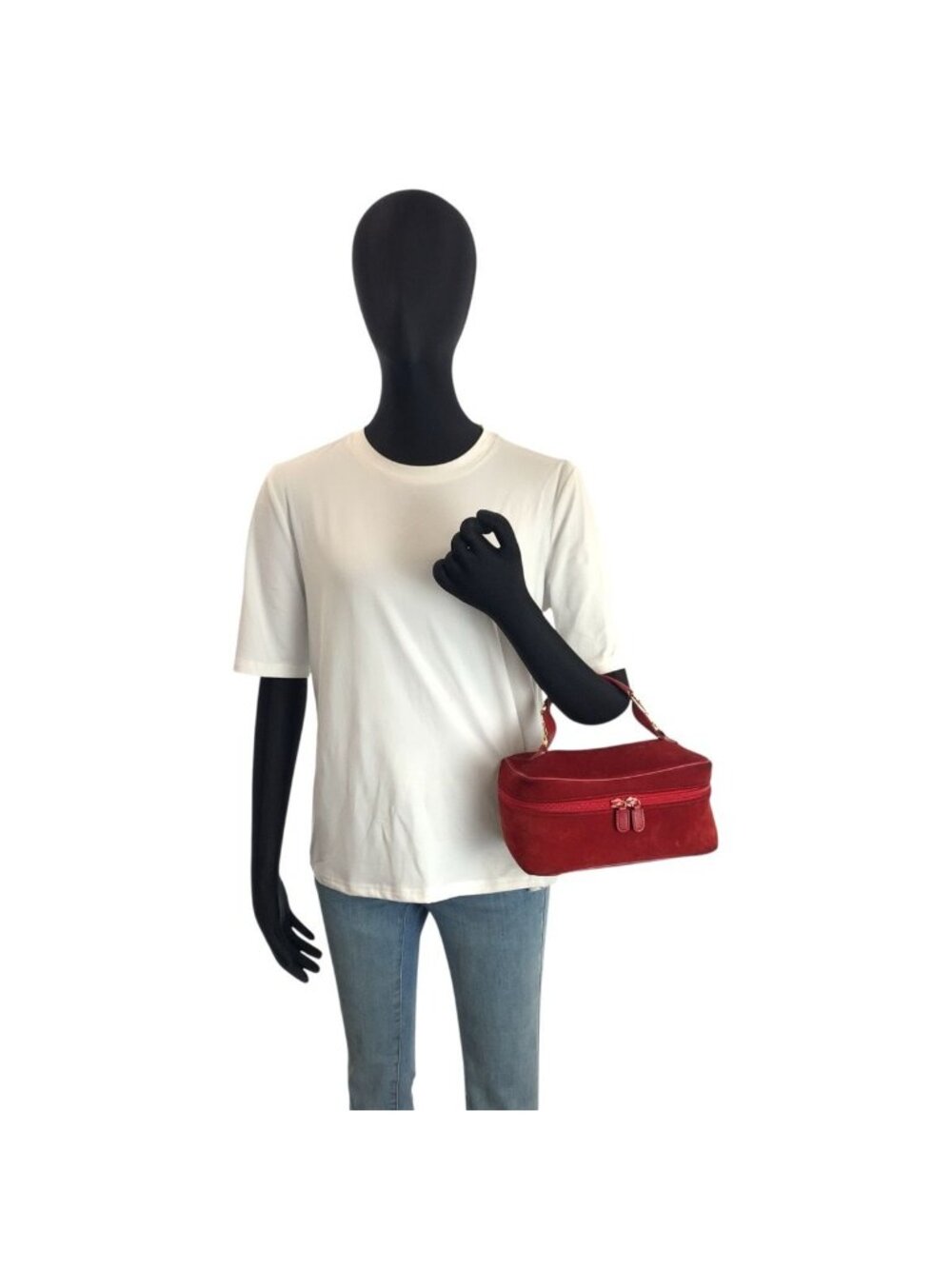 Gucci Horsebit Red Gold Suede 032 Handbag Vanity Bag - Picture 7 of 9